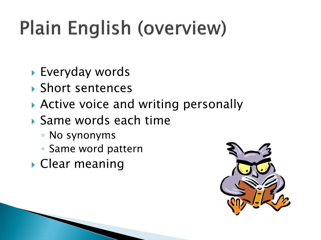 plain english presentation