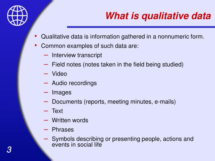Qualitative Data Examples
