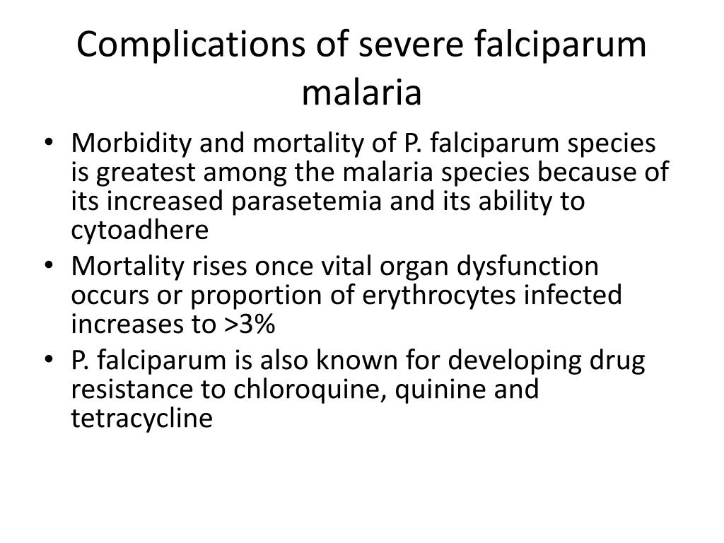 clinical presentation of severe falciparum malaria