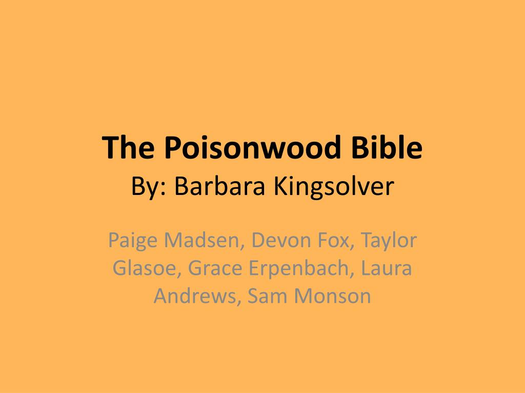 Ppt The Poisonwood Bible By Barbara Kingsolver Powerpoint Presentation Id 6619536