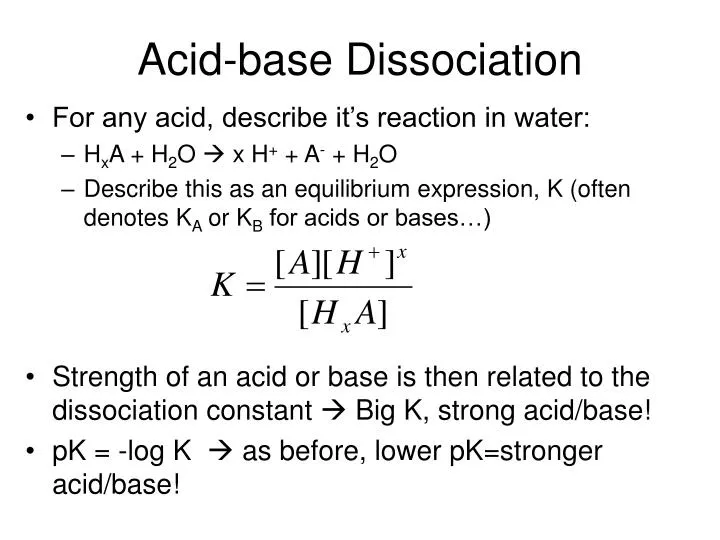 PPT Acid base Dissociation PowerPoint Presentation Free Download ID 6619874