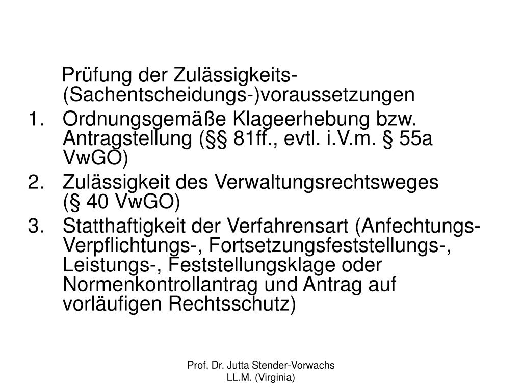 PPT - Verwaltungsprozessrecht PowerPoint Presentation, Free Download ...