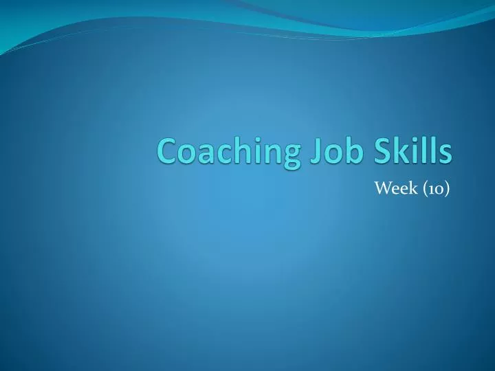 coaching job skills n.