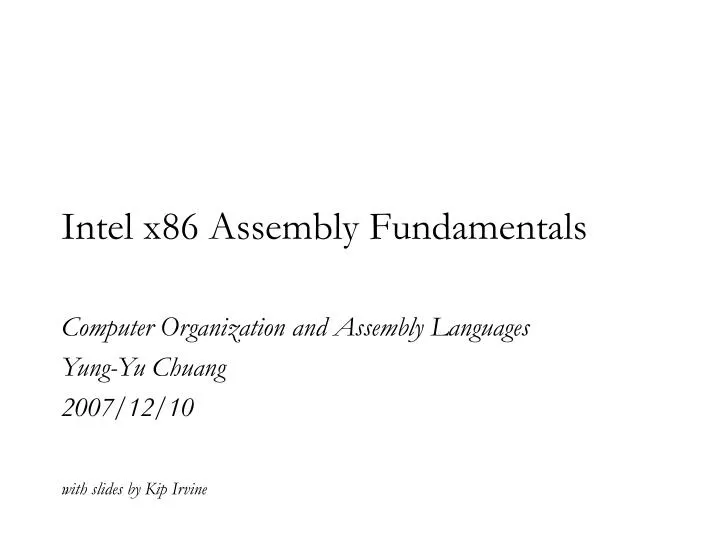 intel x86 assembly fundamentals n.