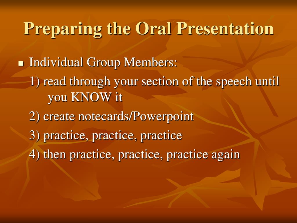 types of the oral presentation