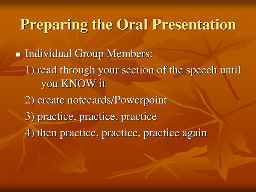 oral presentation understanding