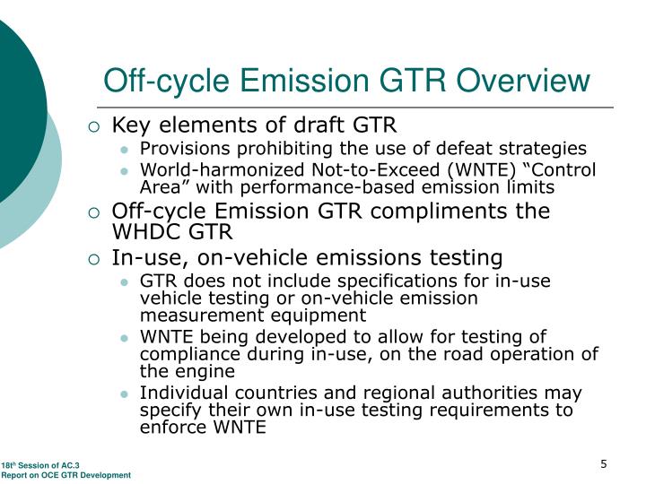 off report cycle Emissions Heavy GTR PPT Engine duty On  Off  cycle road