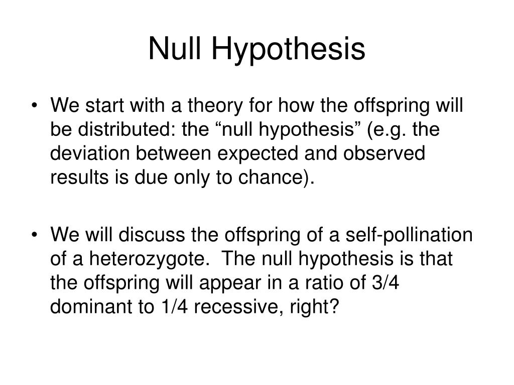 null hypothesis for chi squared test