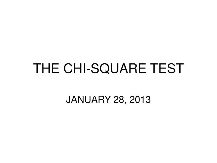 the chi square test n.