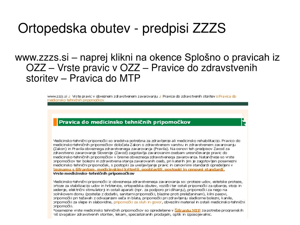 PPT - Ortopedska obutev - predpisi ZZZS PowerPoint Presentation, free  download - ID:6623026