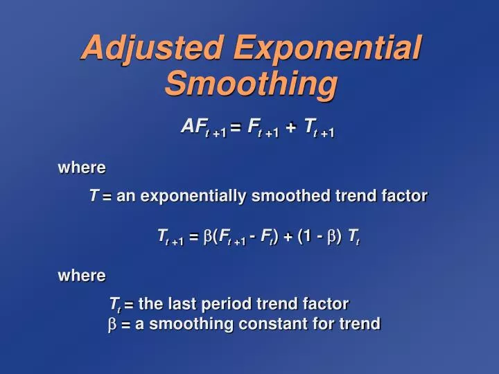 PPT Adjusted Exponential Smoothing PowerPoint Presentation, free