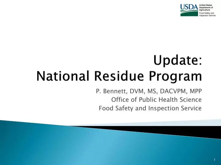update national residue program n.