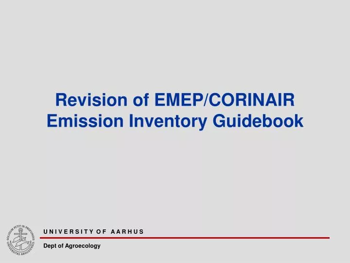 revision of emep corinair emission inventory guidebook n.
