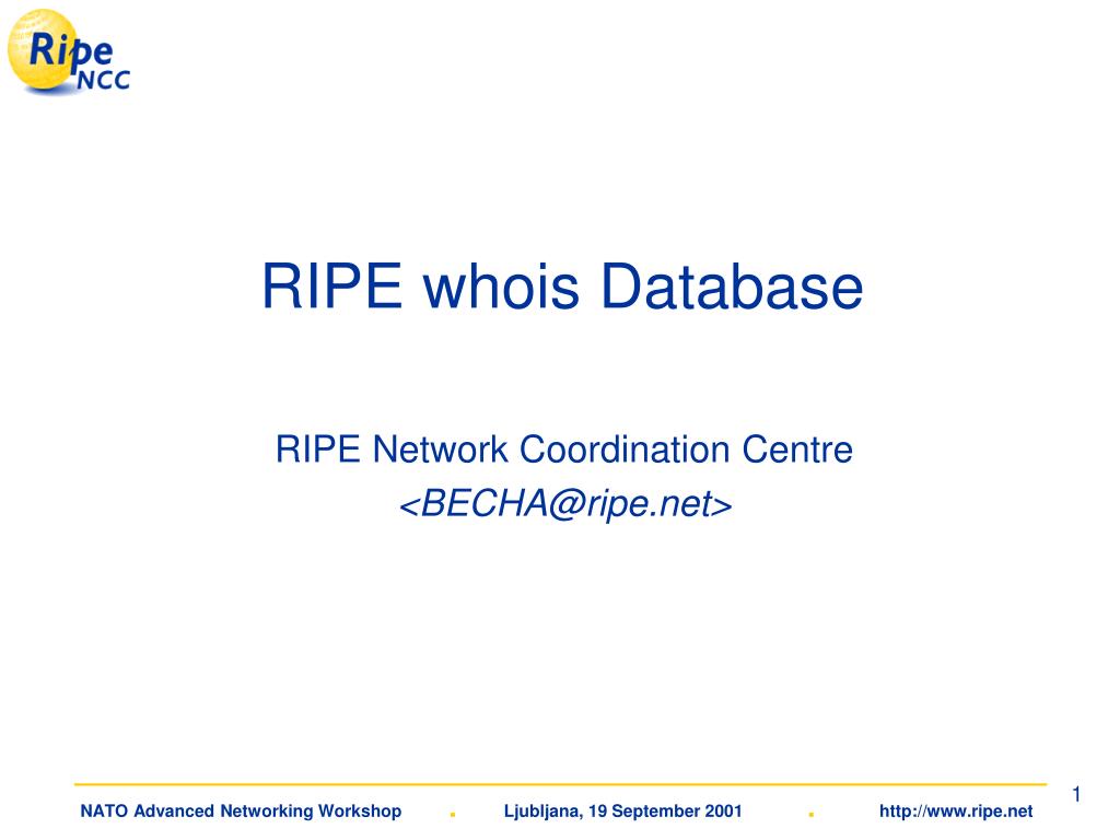 PPT - RIPE whois Database PowerPoint Presentation, free download -  ID:6625056