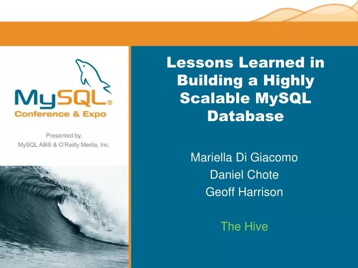 lessons learned in building a highly scalable mysql database n.