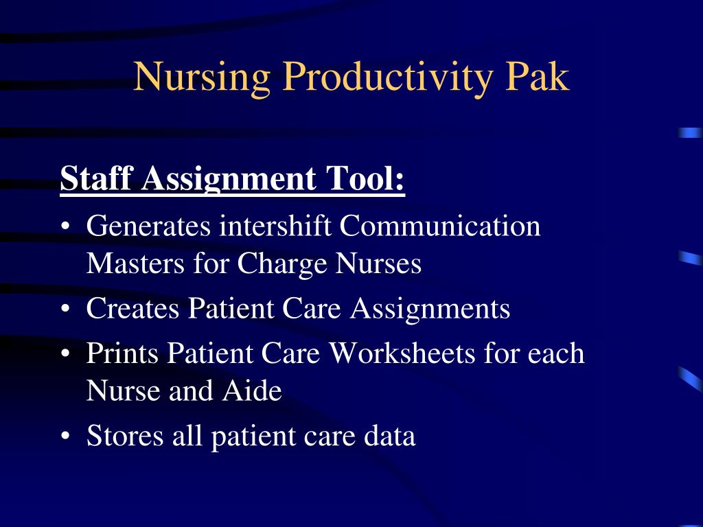 PPT - Introducing: The Nursing Productivity Pak Practical nursing tools