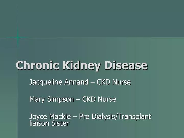 chronic kidney disease n.