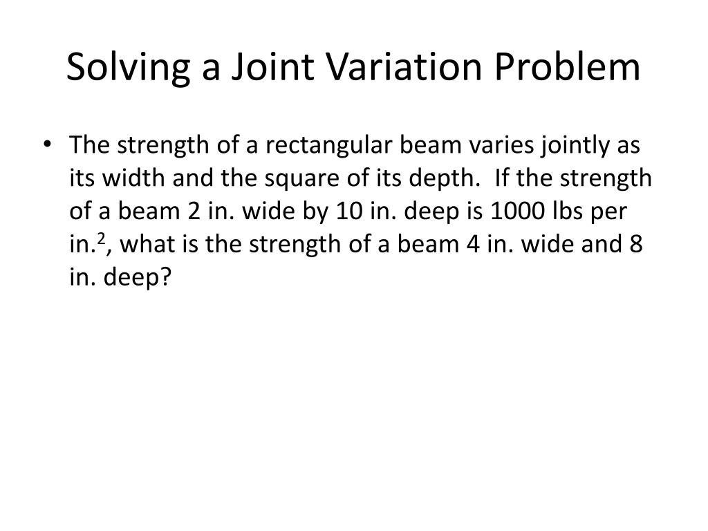 examples of joint variation problem solving