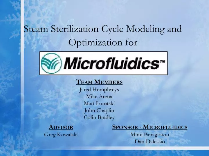 PPT Steam Sterilization Cycle Modeling and Optimization for