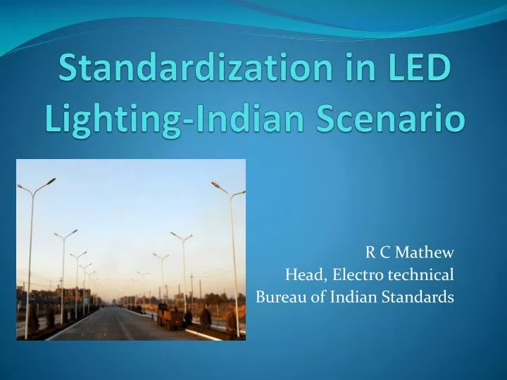 indian standard for street lighting