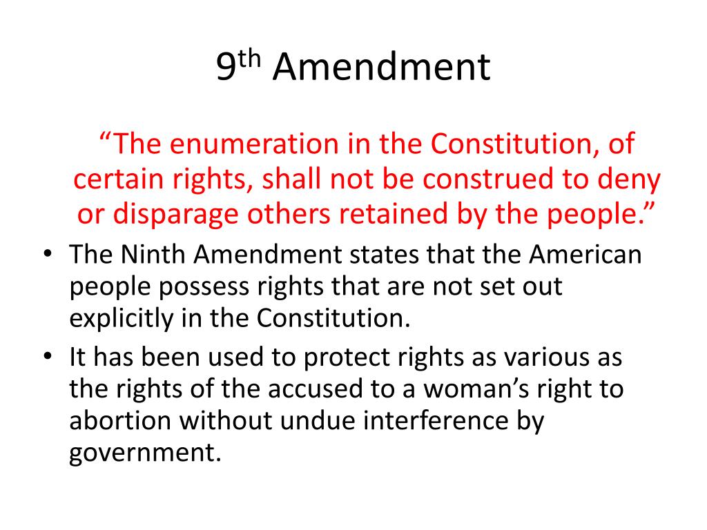 9th amendment case study