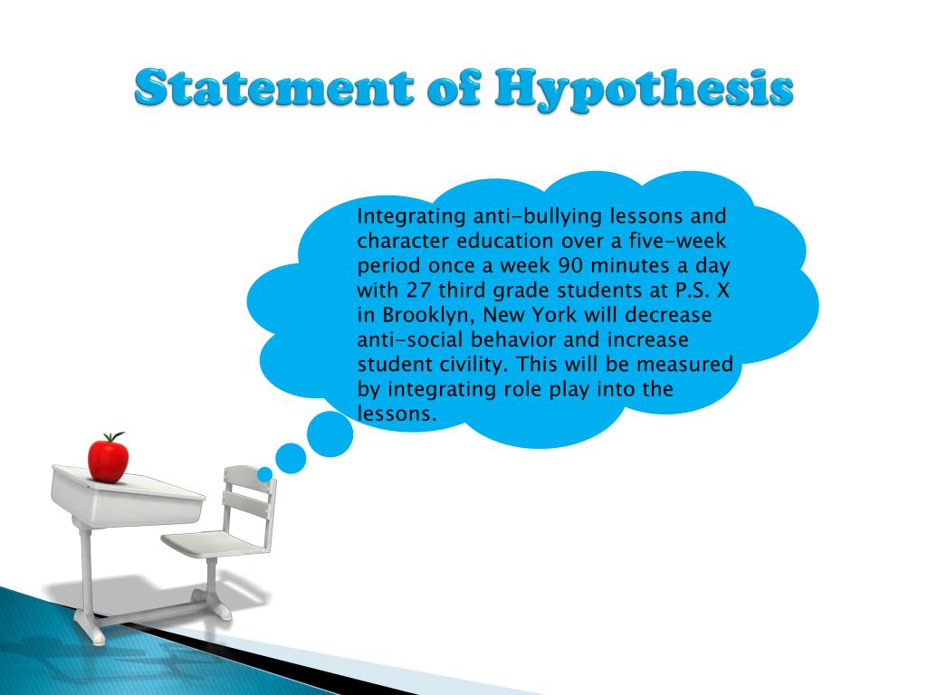 example of null hypothesis about bullying
