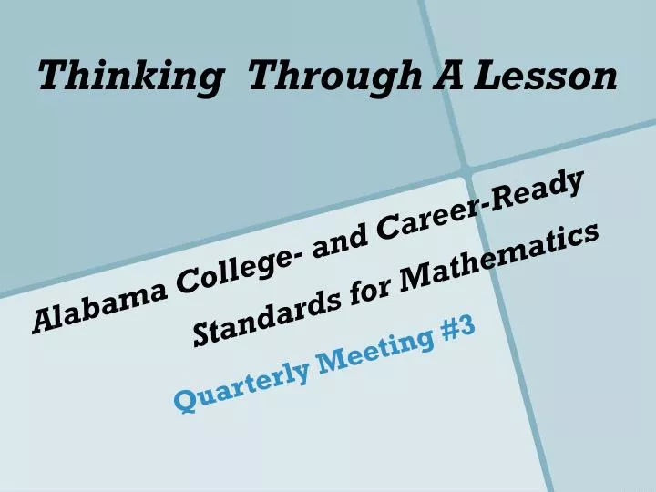 PPT Alabama College and CareerReady Standards for Mathematics