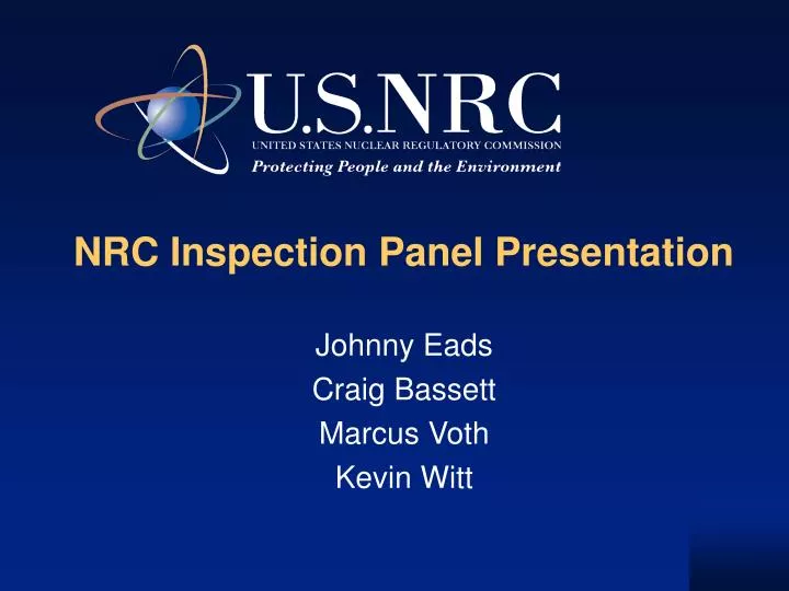 nrc inspection panel presentation n.