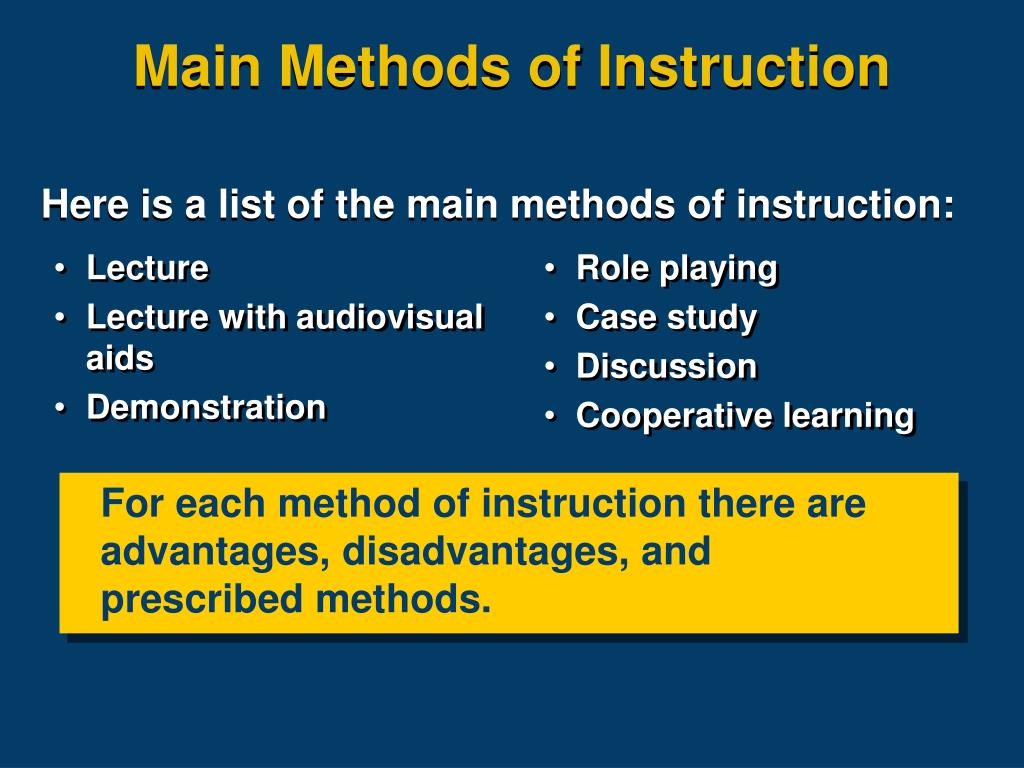 presentation instruction method