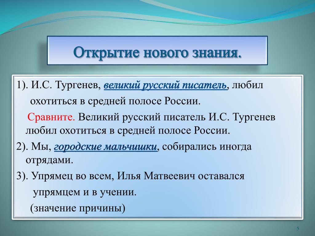 Открытие предложений. Упрямец во всём Илья Матвеевич оставался упрямцем и в учении. Тургенев любил охотиться. Упрямец во всём Илья Матвеевич оставался.