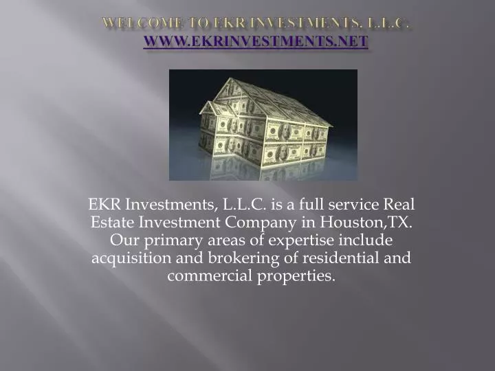 welcome to ekr investments l l c www ekrinvestments net n.