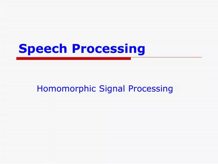 speech processing n.
