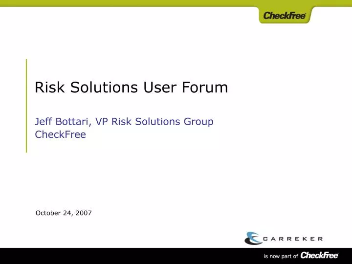 risk solutions user forum n.