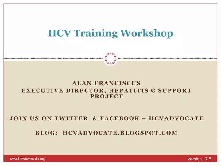 PPT - HCV Training Workshop PowerPoint Presentation, free download - ID ...
