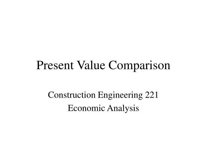 present value comparison n.