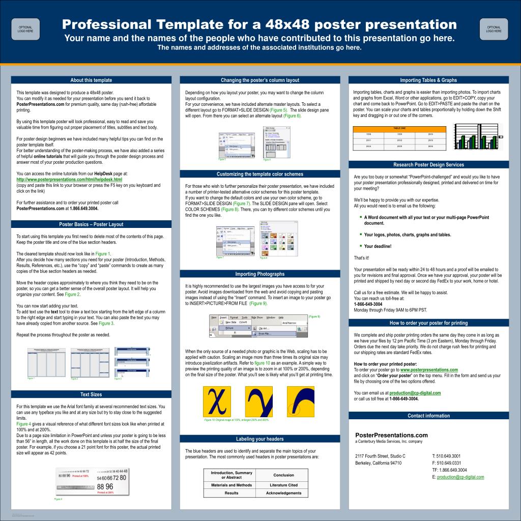 ppt professional template for a 48x48 poster presentation powerpoint template for poster