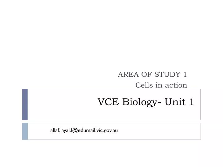 PPT VCE Biology Unit 1 PowerPoint Presentation, free download ID6644887