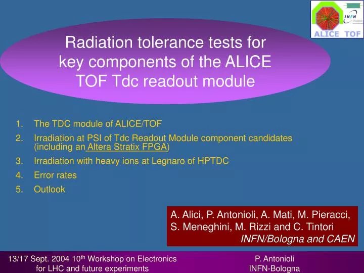 PPT - The TDC module of ALICE/TOF PowerPoint Presentation, free ...