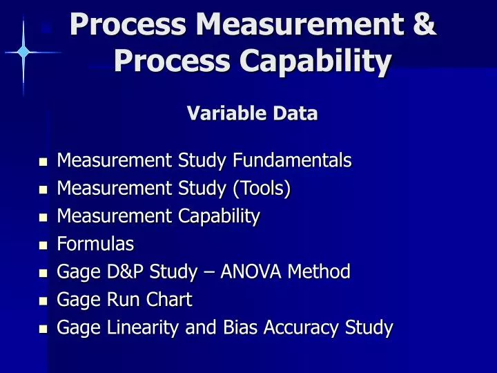 process measurement process capability variable data n.