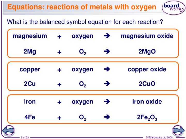 PPT - Reacting metals with oxygen PowerPoint Presentation - ID:6645971