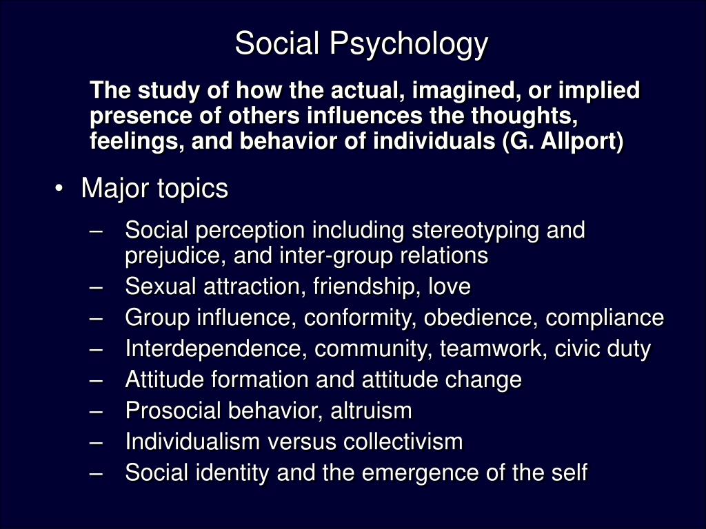 research topics in social psychology