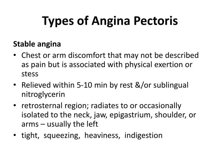 PPT - Types of Angina Pectoris PowerPoint Presentation, free download ...