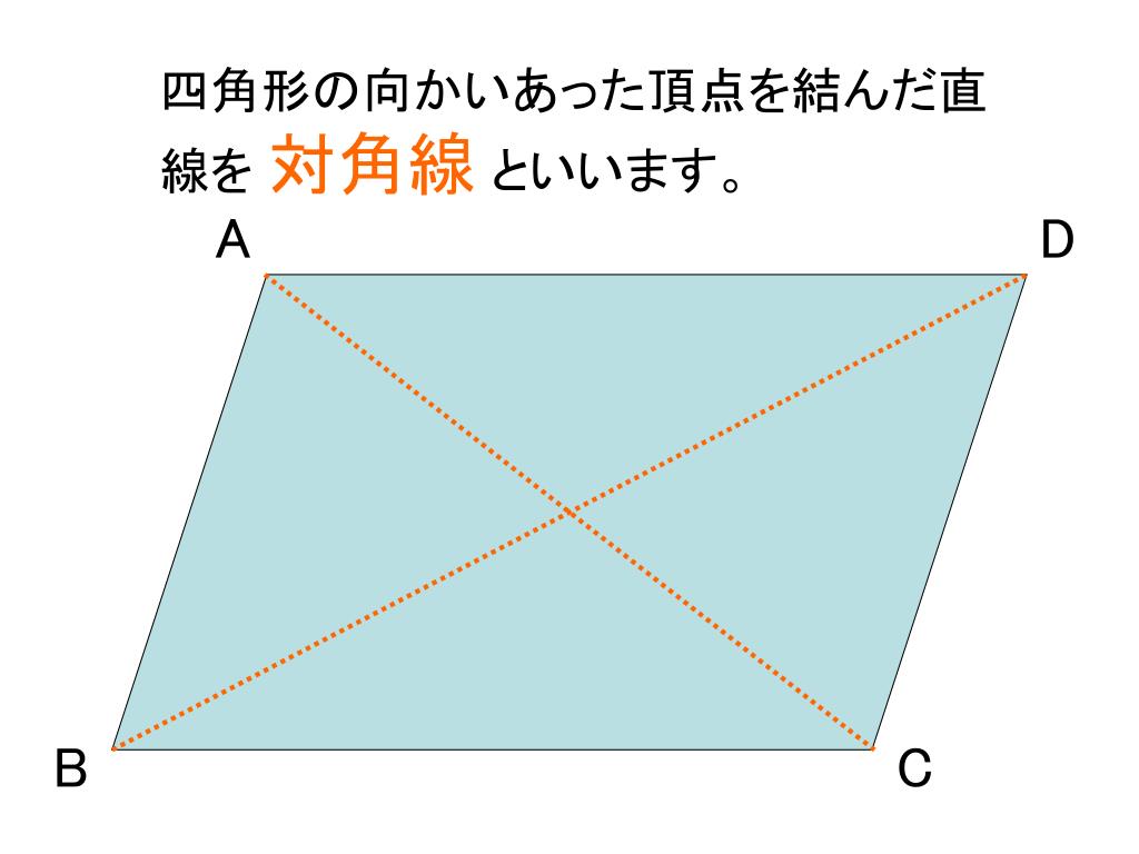 向かい合っ た 1 組 の 辺 が 平行 な 四角形