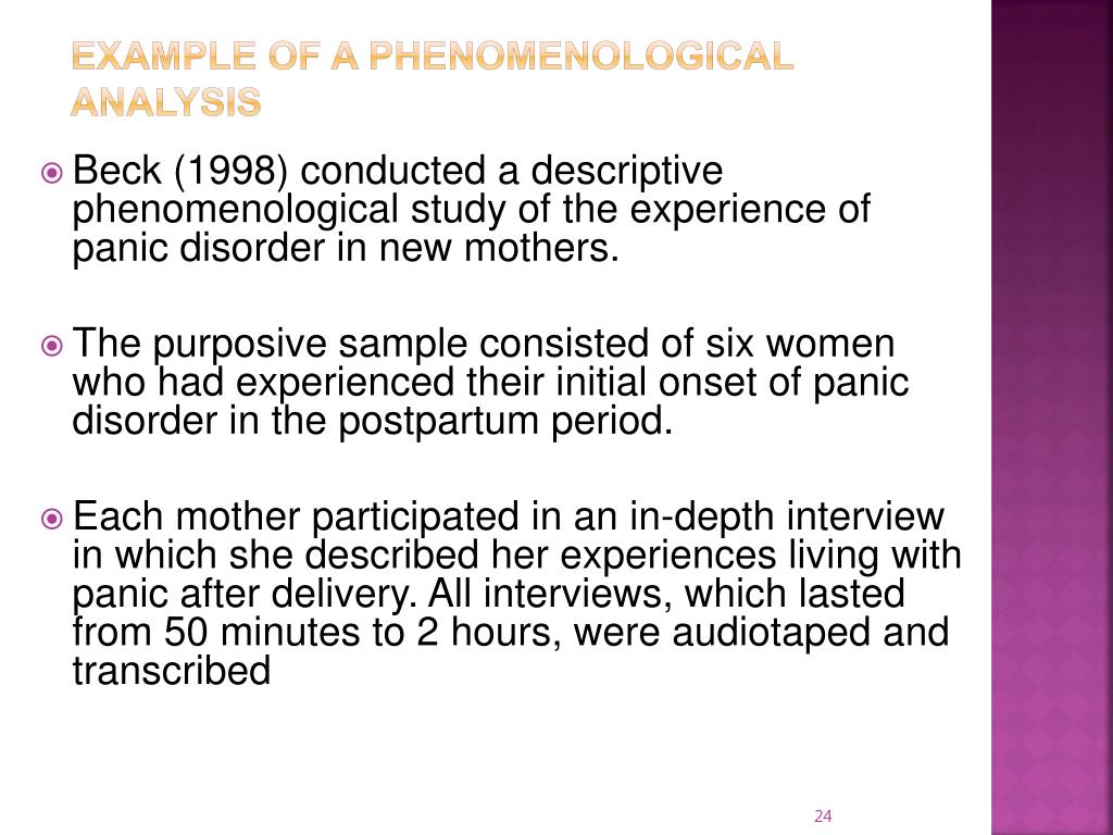 what type of analysis is used in phenomenological research