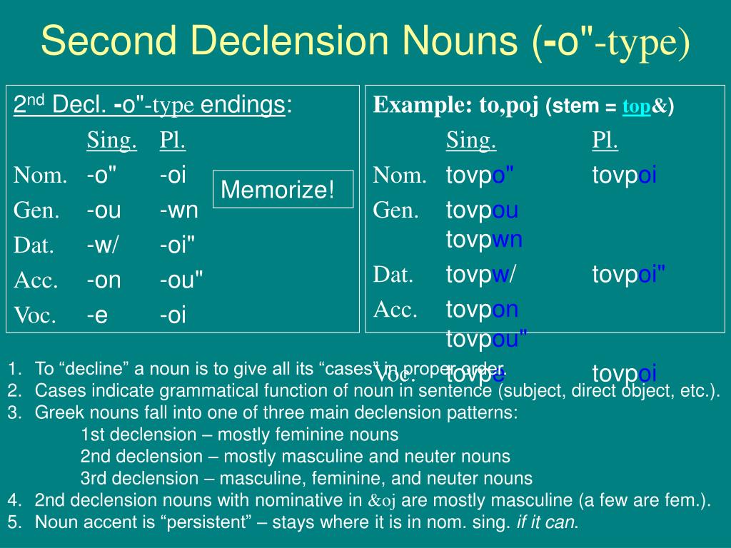 PPT - Lesson 5 Second Declension Nouns PowerPoint Presentation, Free ...