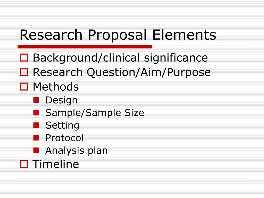 8 elements of research proposal