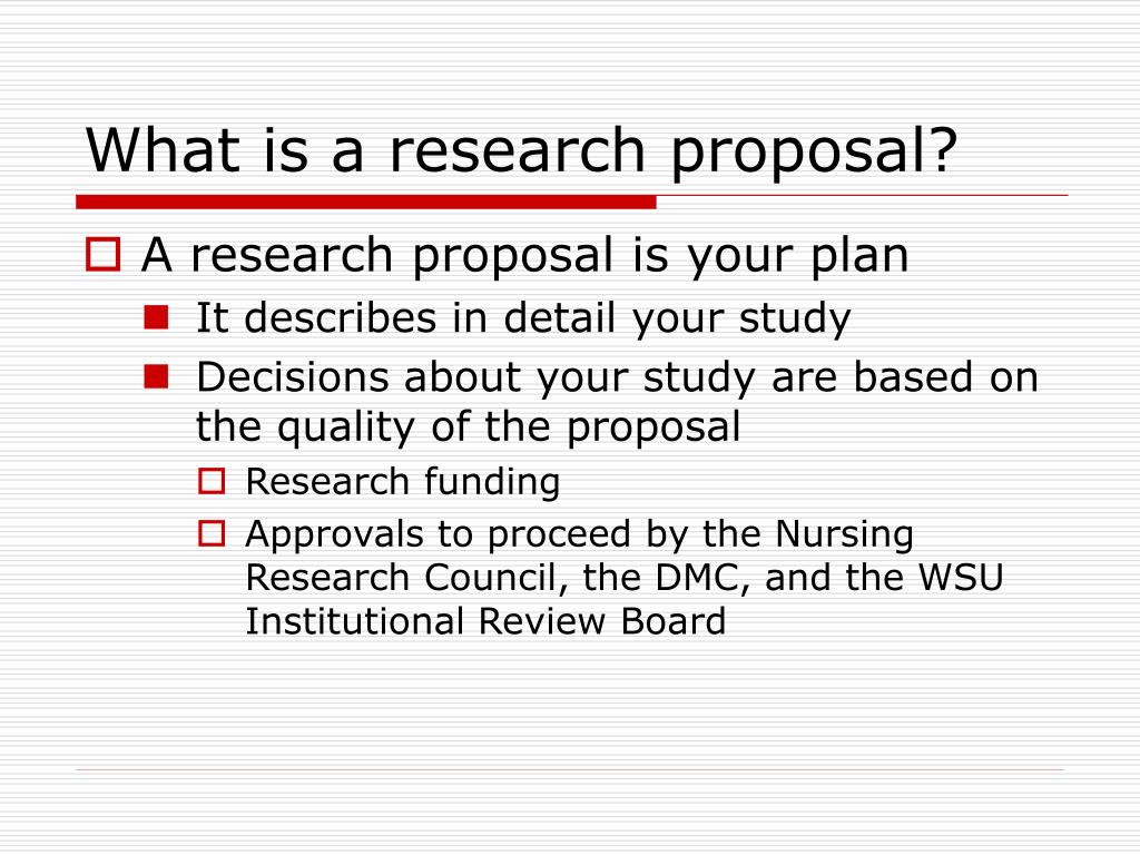 what is research proposal and its contents