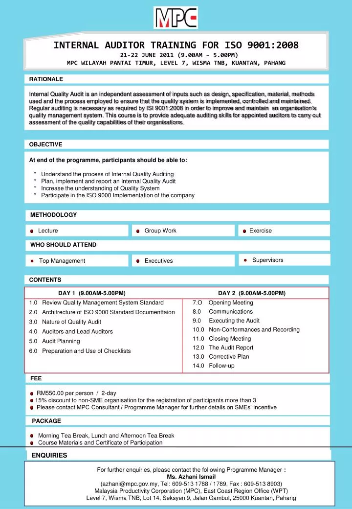 iso 9001 lead auditor training ppt