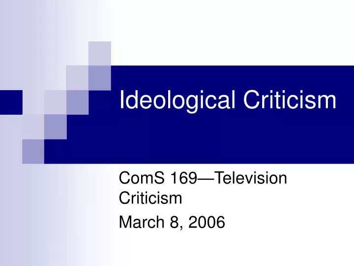 ideological criticism n.