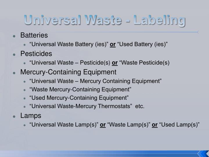 PPT Hazardous and Universal Waste PowerPoint Presentation ID6649586